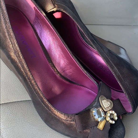 coach poppy jaden embellished metallic brown 7B - Picture 3 of 5